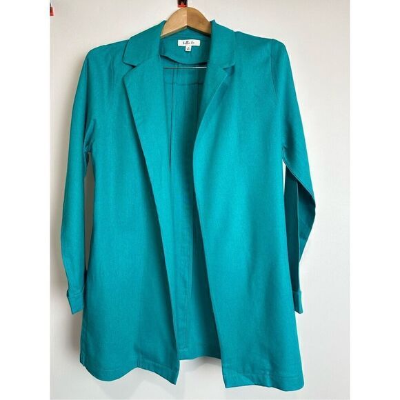 Teal Linen Short Set - Picture 2 of 8